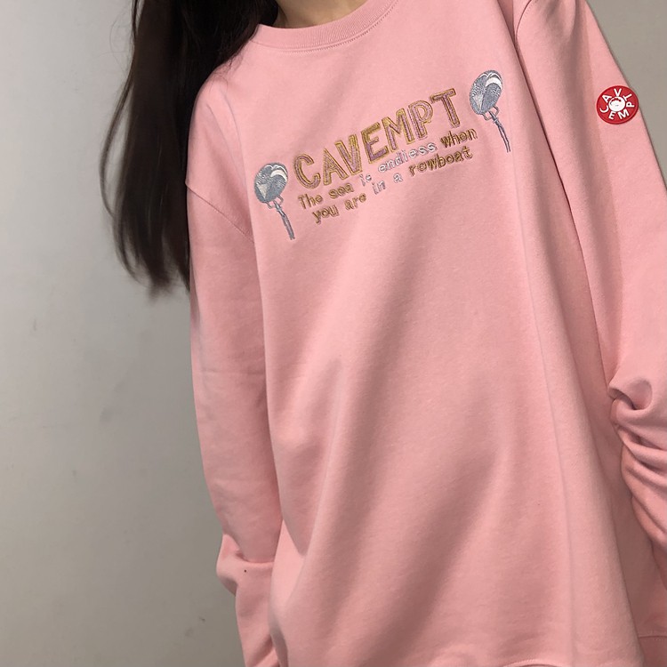 Áo sweater - Áo nỉ bông ngoại tay phồng hình thêu CAVEMPT dễ thương Ulzzang ZoZo_Unisex