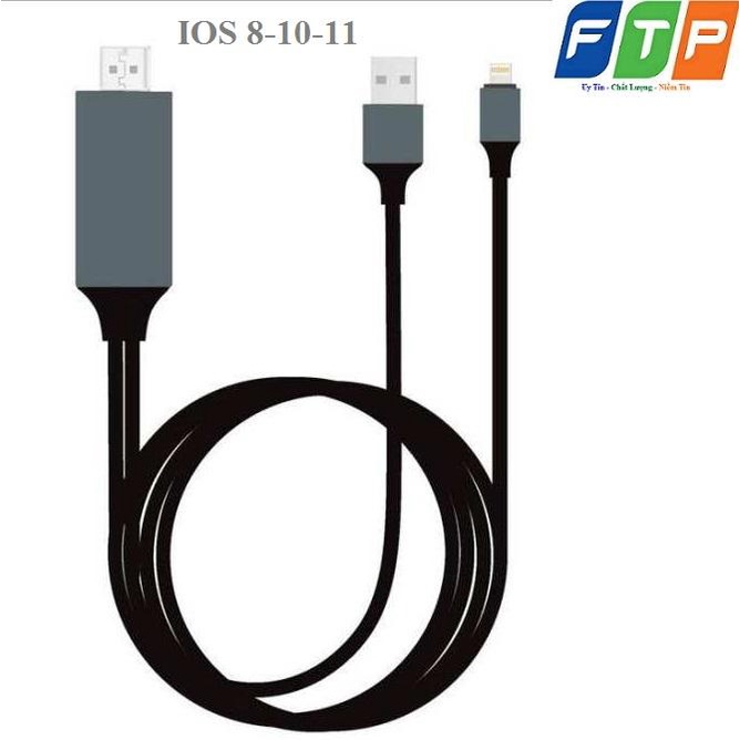 Cáp Lightning kết nối HDMI cho iPhone, iPad, Tivi và máy chiếu chuẩn HDTV Cable Full HD Dây