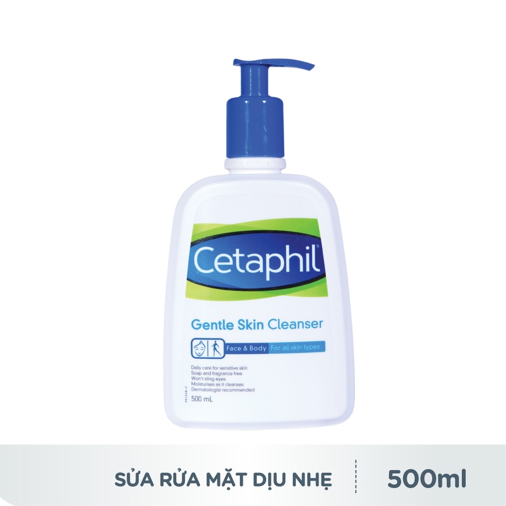 Sữa Rửa Mặt Cetaphil Gentle Skin Cleanser Làm Sạch Dịu Nhẹ, An Toàn Cho Mọi Loại Da (Chai 500ml)