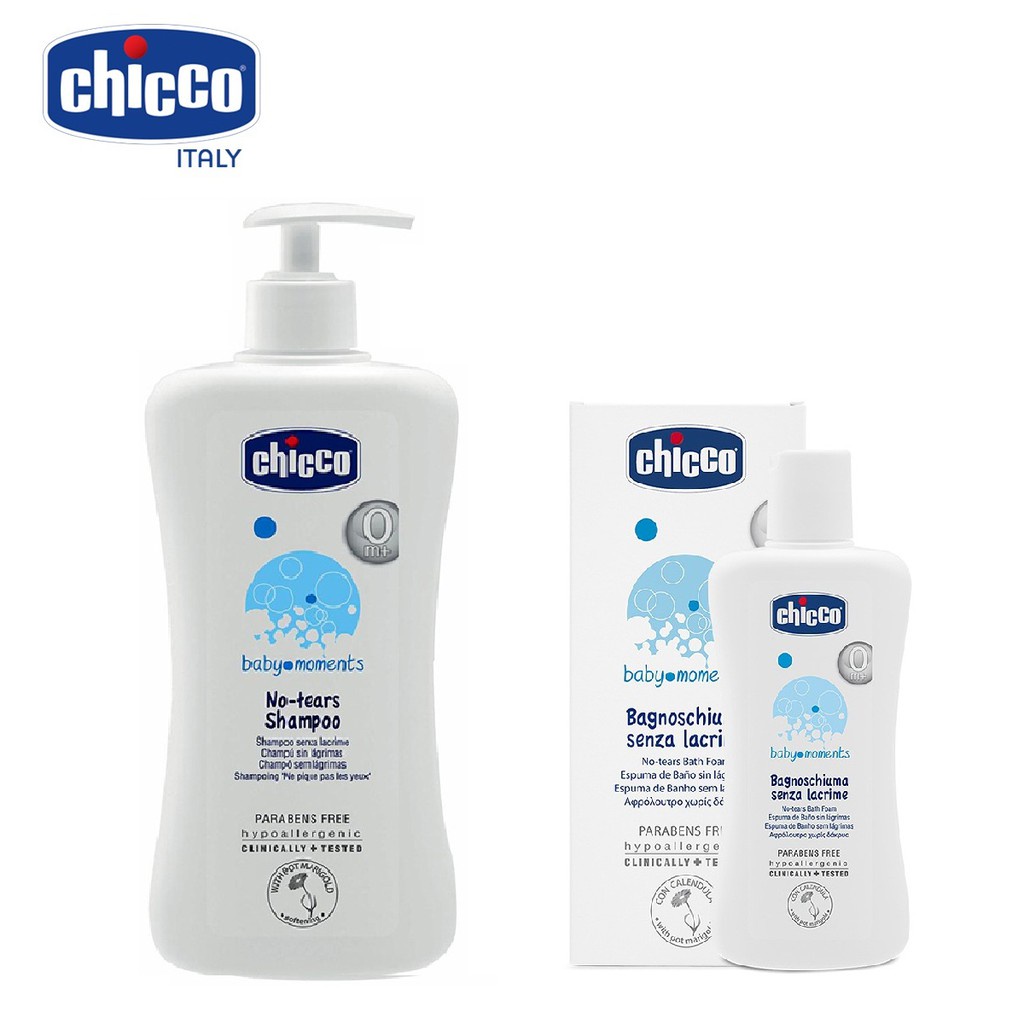 Sữa tắm gội cho bé Chicco chiết xuất hoa cúc 0M+ (200ml và 500ml)