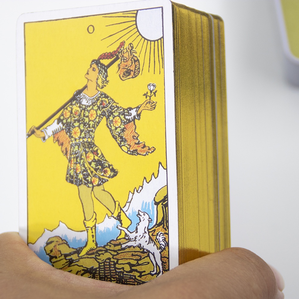 [Mạ Cạnh] Bộ Bài Rider Waite Tarot Hộp Thiếc Mạ Cạnh Vàng 78 Lá Tặng Link Tiếng Việt Và Đá Thanh Tẩy TH56