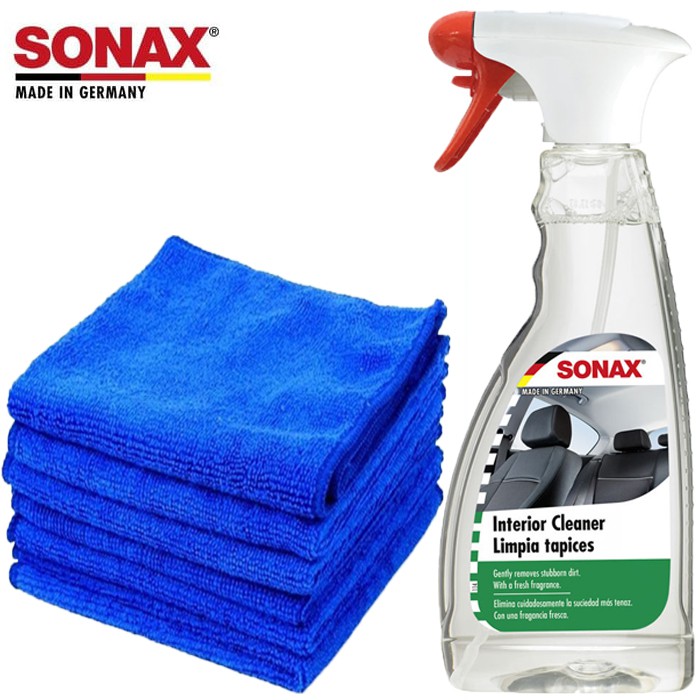 Vệ sinh nội thất sonax 321200 và Khăn TSC Xanh 30cm*40cm