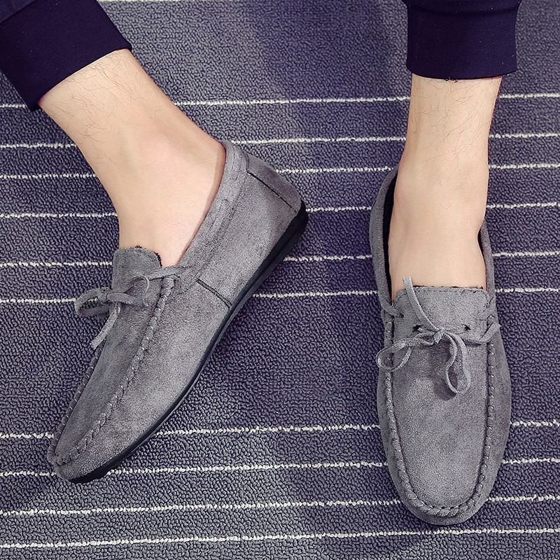 Giày lười vỏ da dày dặn màu tối dành cho nam