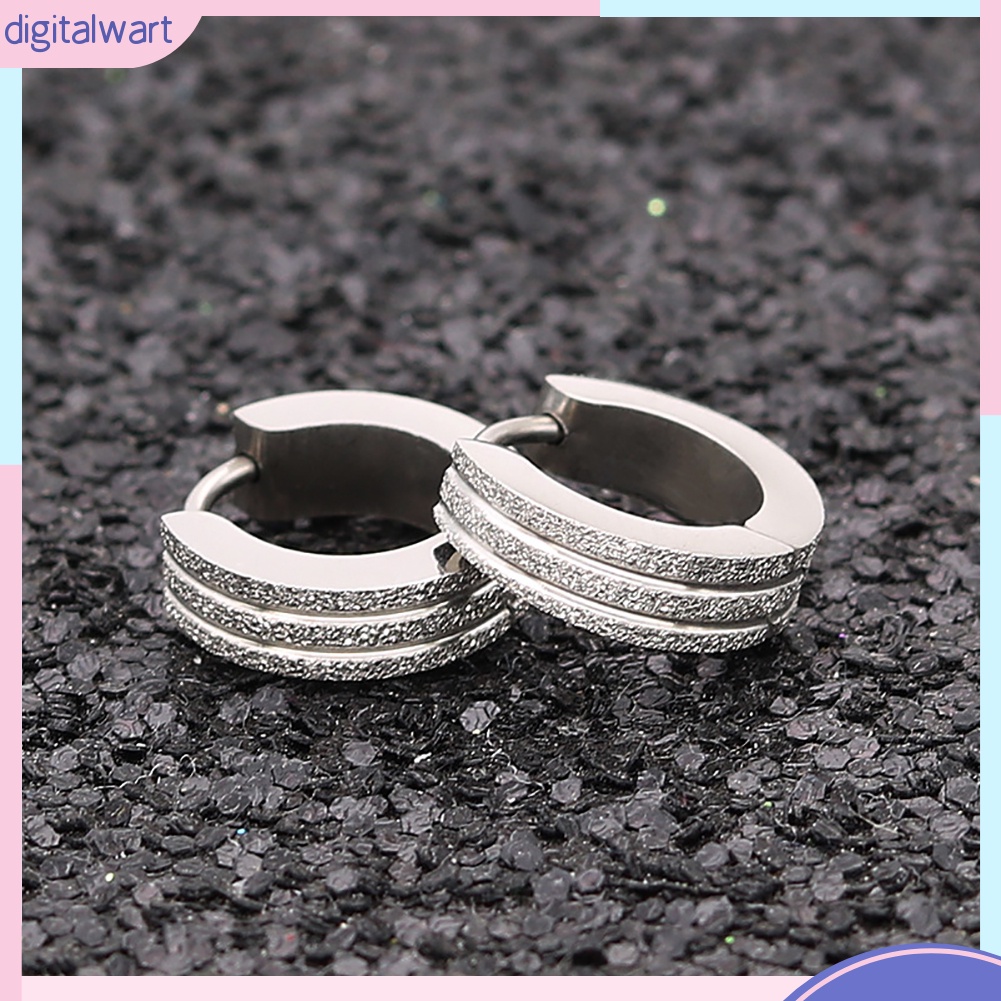 Khuyên Tai Tròn Dạng Vòng Phẳng Bằng Thép Không Gỉ Thời Trang Cá Tính Dành Cho Nam Và Nữ