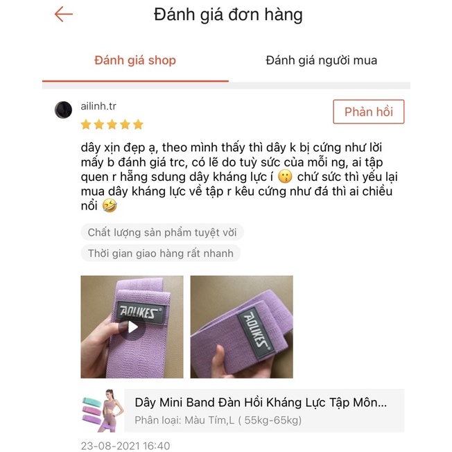 Dây Mini Band Đàn Hồi Kháng Lực Tập Mông Chân Đùi Aolikes Siêu Bền Chính Hãng