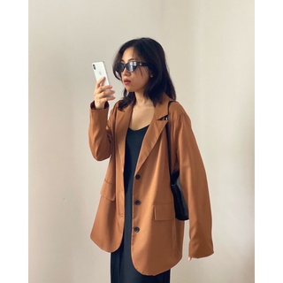 Áo Blazer dài tay form suông có 2 lớp, style Korea