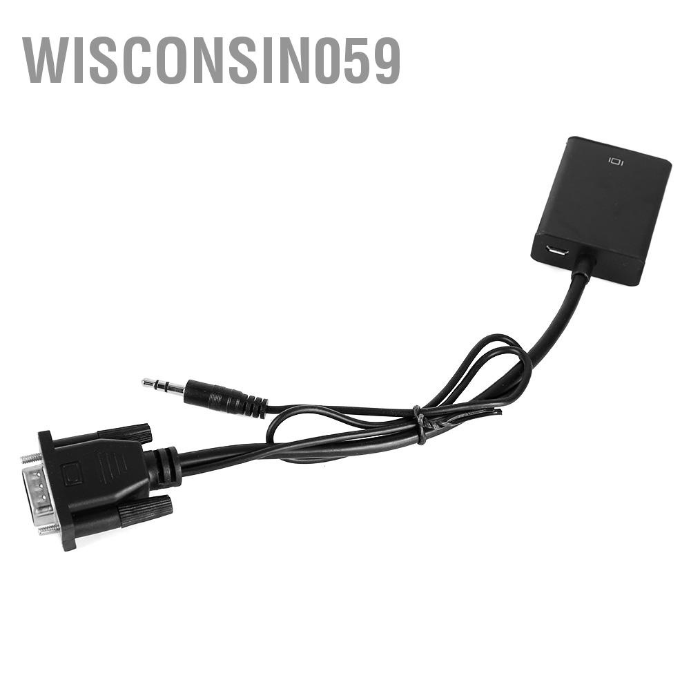 Wisconsin059 VGA to HDMI Converter Adapter Cable Digital HD 1080P Video Audio Line Analog Signal