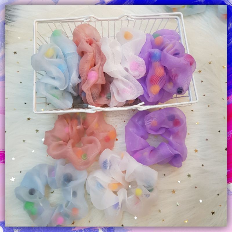 [RẺ VÔ ĐỊCH]SCRUNCHIES DÂY BUỘC TÓC POM POM