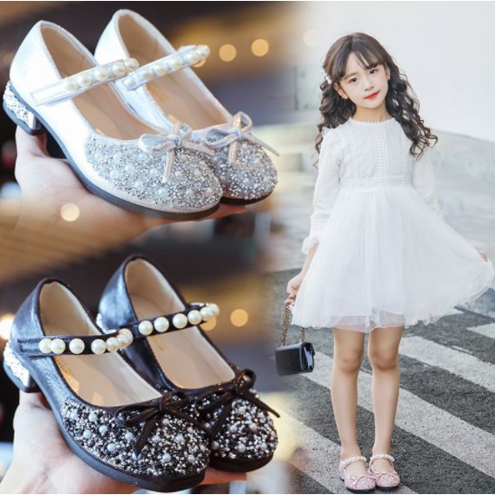 Giày Búp Bê Công Chúa Đính Ngọc Cho Bé Gái 3-12 Tuổi Hàng Quảng Châu Cao Cấp