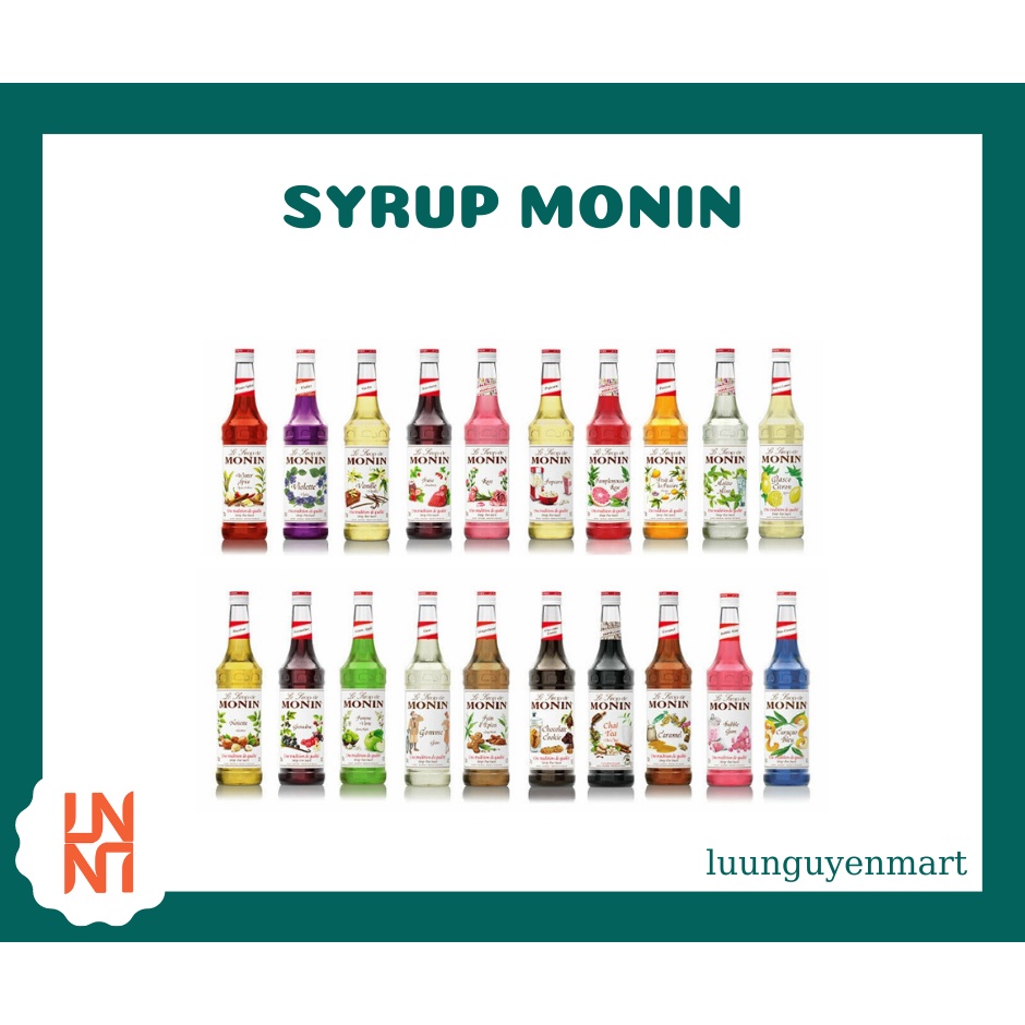 Siro Syrup Monin Pha Chế Chai Thủy Tinh 700ml Các Mùi