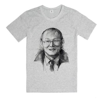 Áo Thun Xám In Hình HLV Park Hang Seo Đội Tuyển Việt Nam Cổ Vũ Bóng Đá