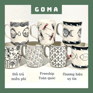 Cốc sứ uống cafe, nước bằng sứ họa tiết vẽ tay Bát Tràng