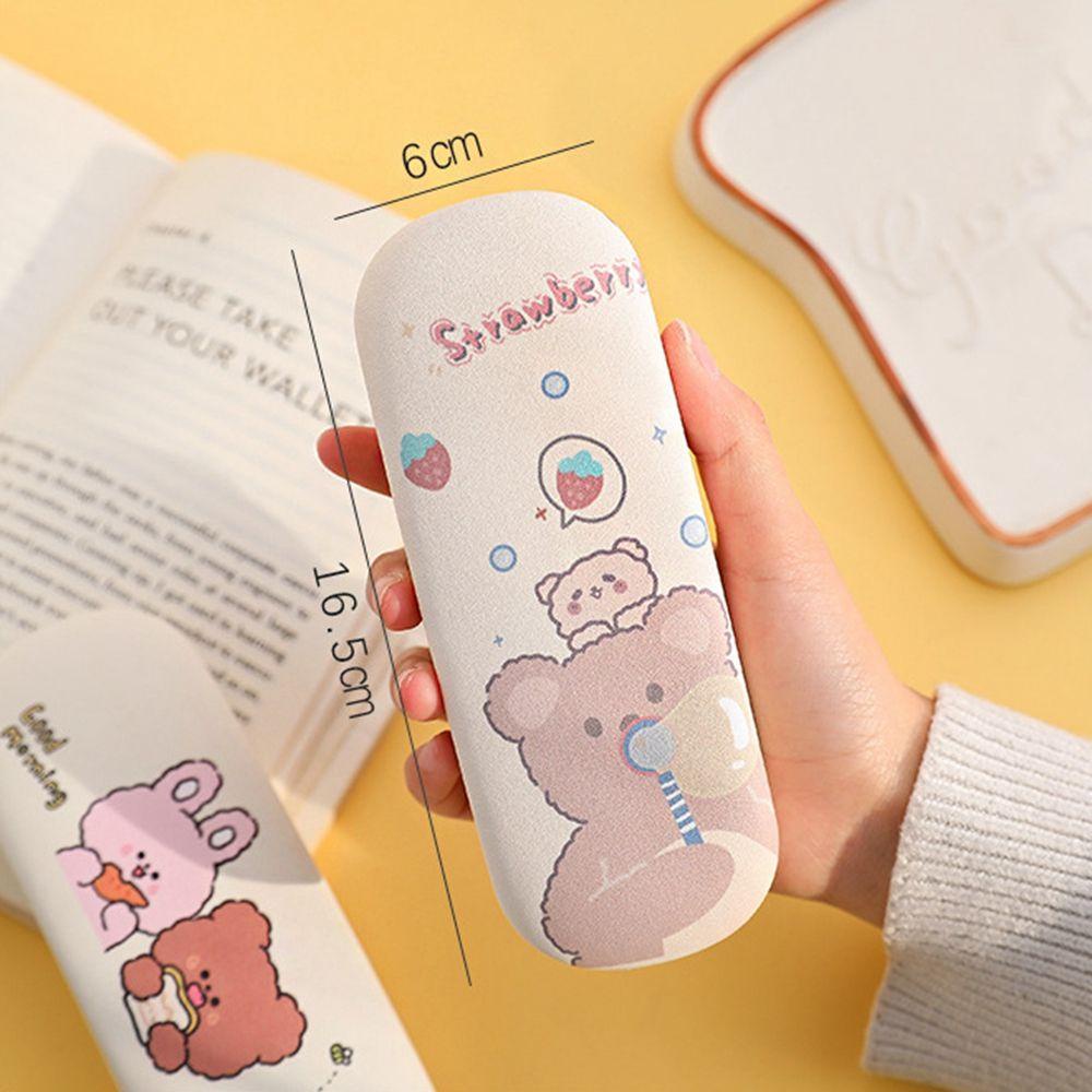Hộp Đựng Mắt Kính Hình Vuông Bằng Da PU Dễ Thương Dành Cho Bạn Nữ