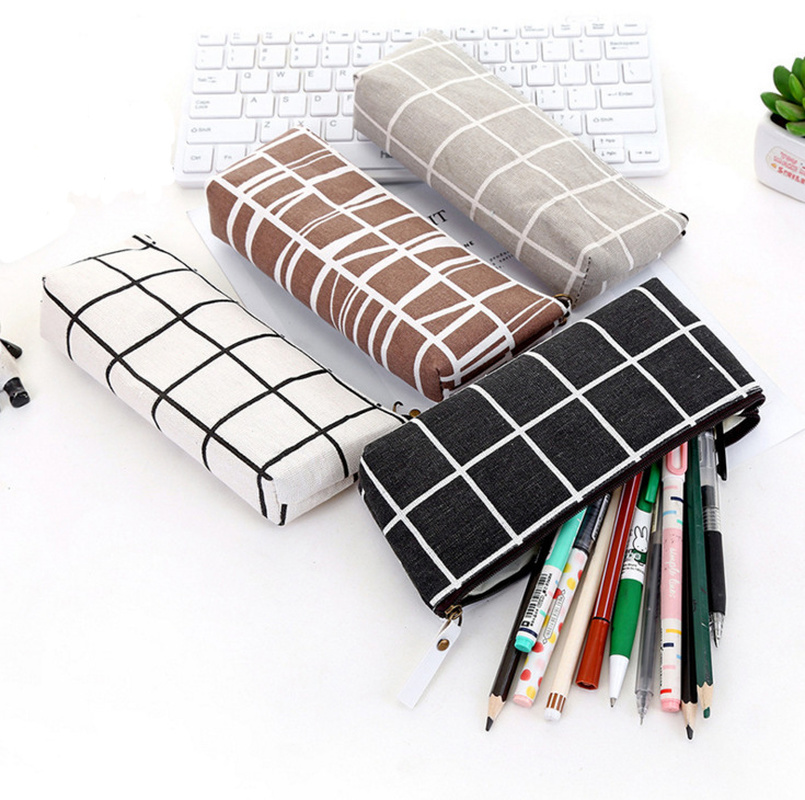 Túi đựng bút bằng vải canvas có khóa kéo tiện dụng