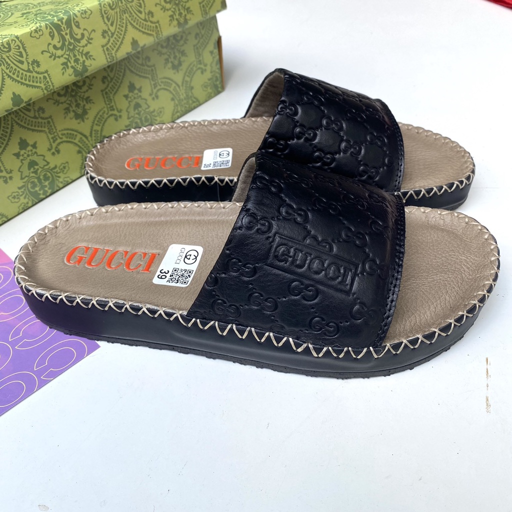 Dép Quai Ngang GCII Da Bò Cao Cấp GN-03