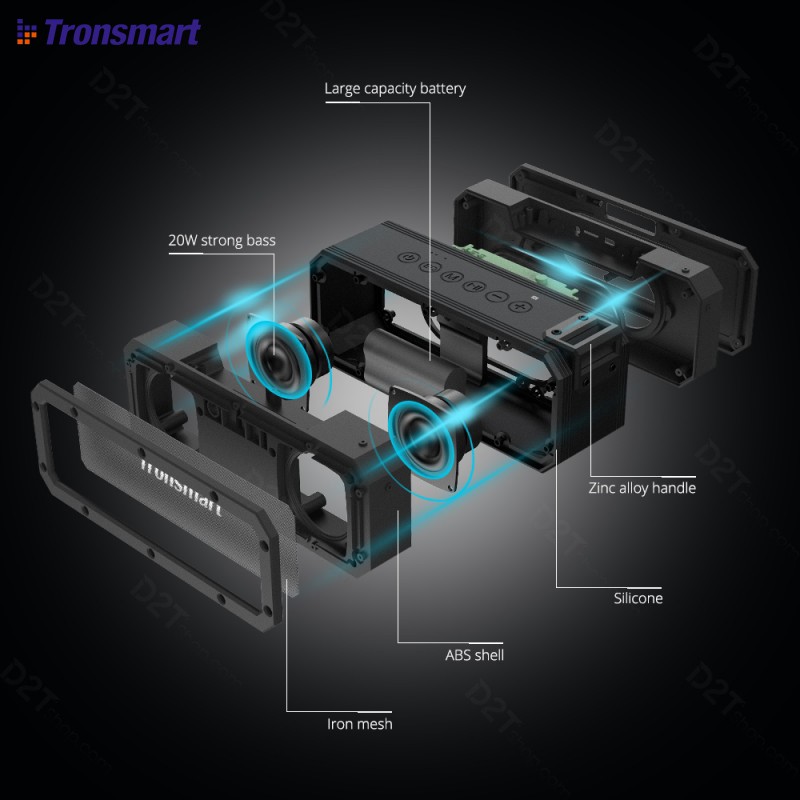 Tronsmart Force Plus | Loa Bluetooth 5.0 công suất 40w, Ghép đôi 2 loa 80w cực lớn, chuyên nhạc sàn, bass to