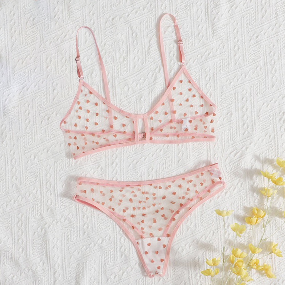 Women Sexy Sheer Mesh See Through Lingerie Bra Set Panty Nightwear Underwear High Quality