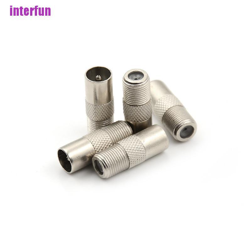 Set 1 / 5 Đầu Nối Chuyển Đổi Đồng Trục Rf Pal Male Sang &quot;F&quot; Female