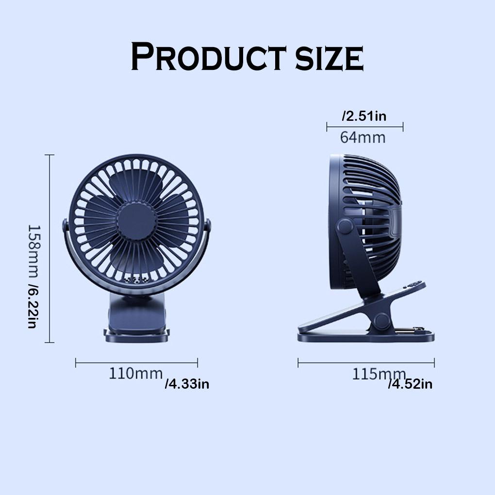 Quạt Điện Mini Dạng Kẹp Có Thể Sạc Lại Tiếng Ồn Thấp Tiện Dụng