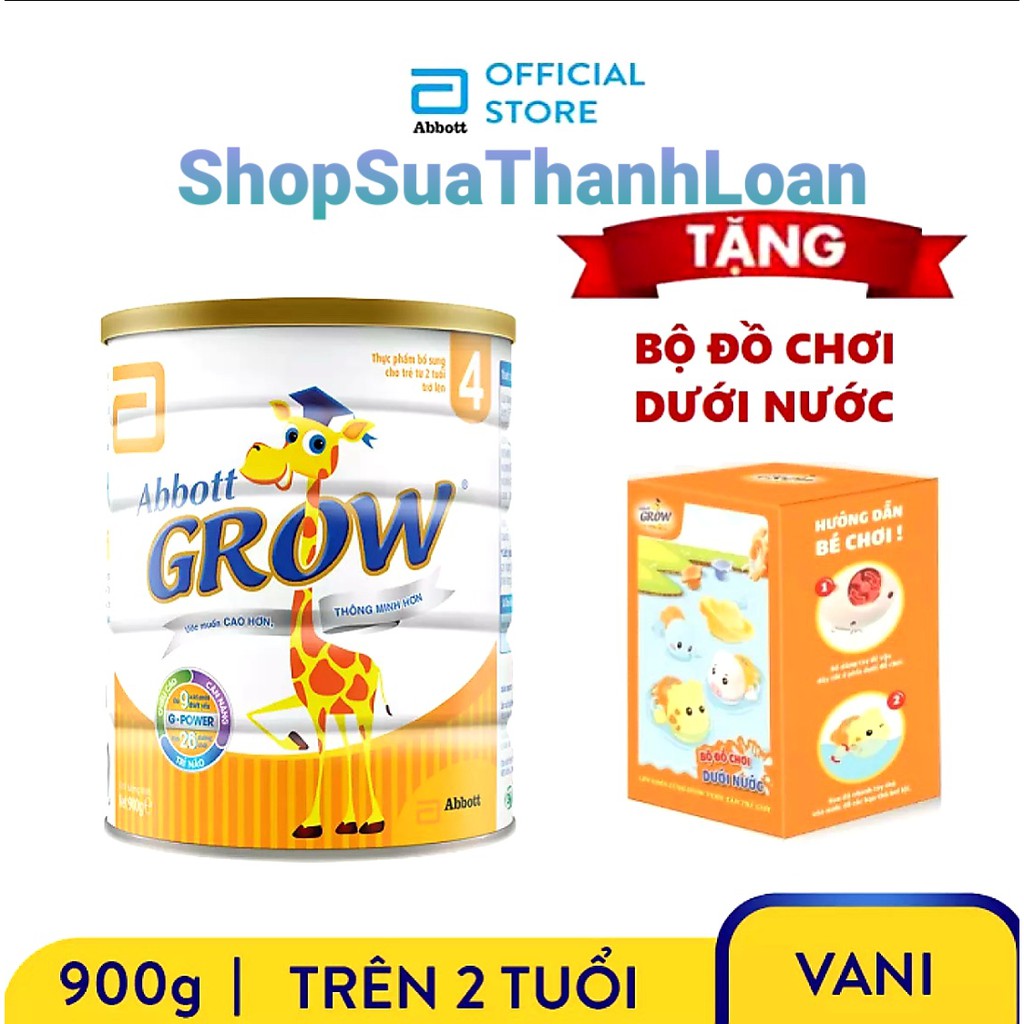 [HSD T11-2023] [QT BỘ ĐỒ CHƠI DƯỚI NƯỚC] Sữa bột Abbott Grow 4 (900g)