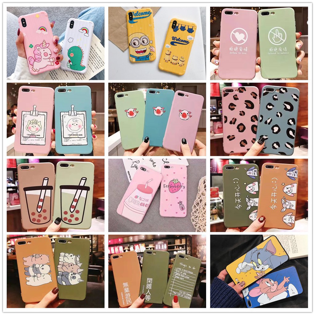 Ốp lưng iPhone 12 Mini 11 Pro Max 6 6S 7 8 Plus X XS Max XR OPPO F1S A83 A12 A5S A7 F9 A3S Realme C1 A57 A39 Vivo V5 Lite V7 Plus Mô hình hoạt hình trường hợp điện thoại mềm