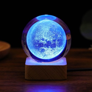Đèn Ngủ Để Bàn Hình Quả Cầu Pha Lê Dạ Quang Dùng Làm Quà Tặng Sinh Nhật Cho Cặp Đôi