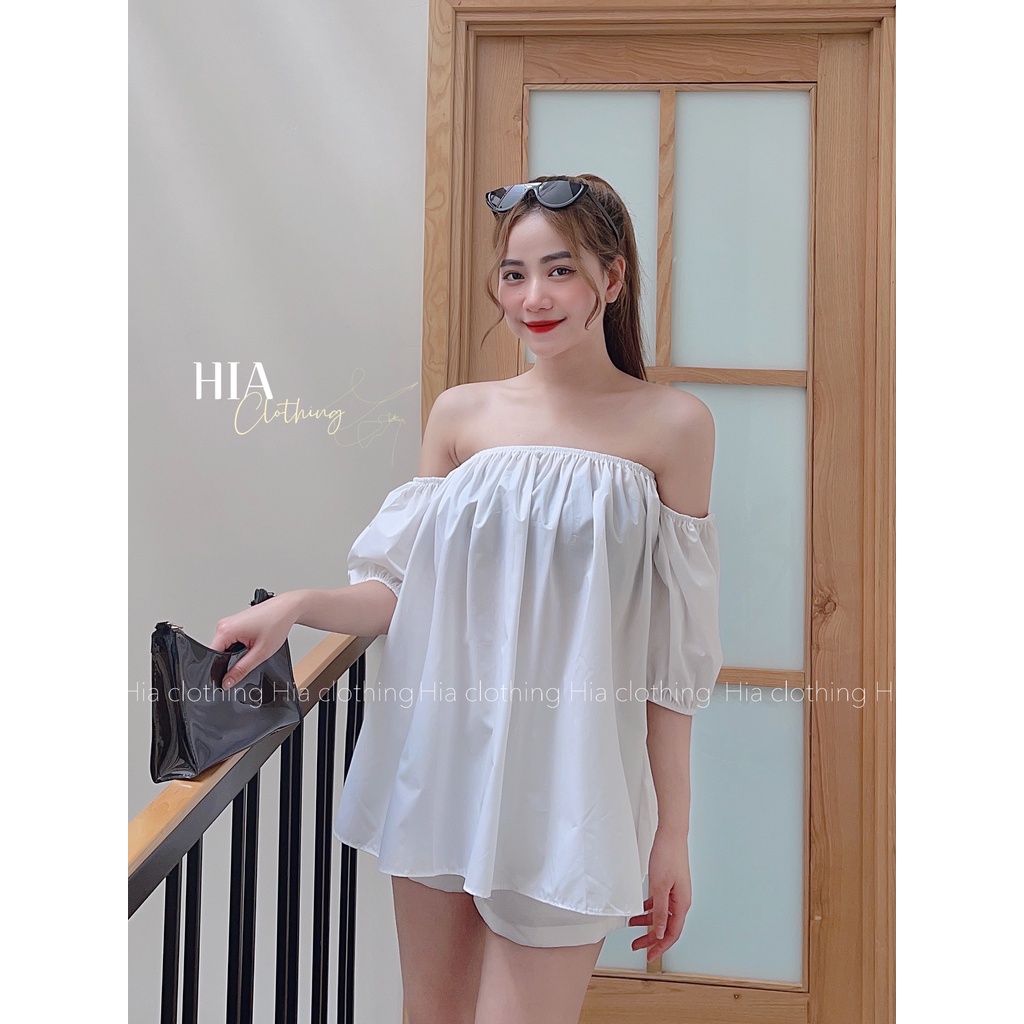 Áo Trễ Vai Tay Phồng | Chất Vải Thoáng Mát, Đi Làm, Đi Chơi, Đi Sự Kiện Thương Hiệu HIA Clothing A517