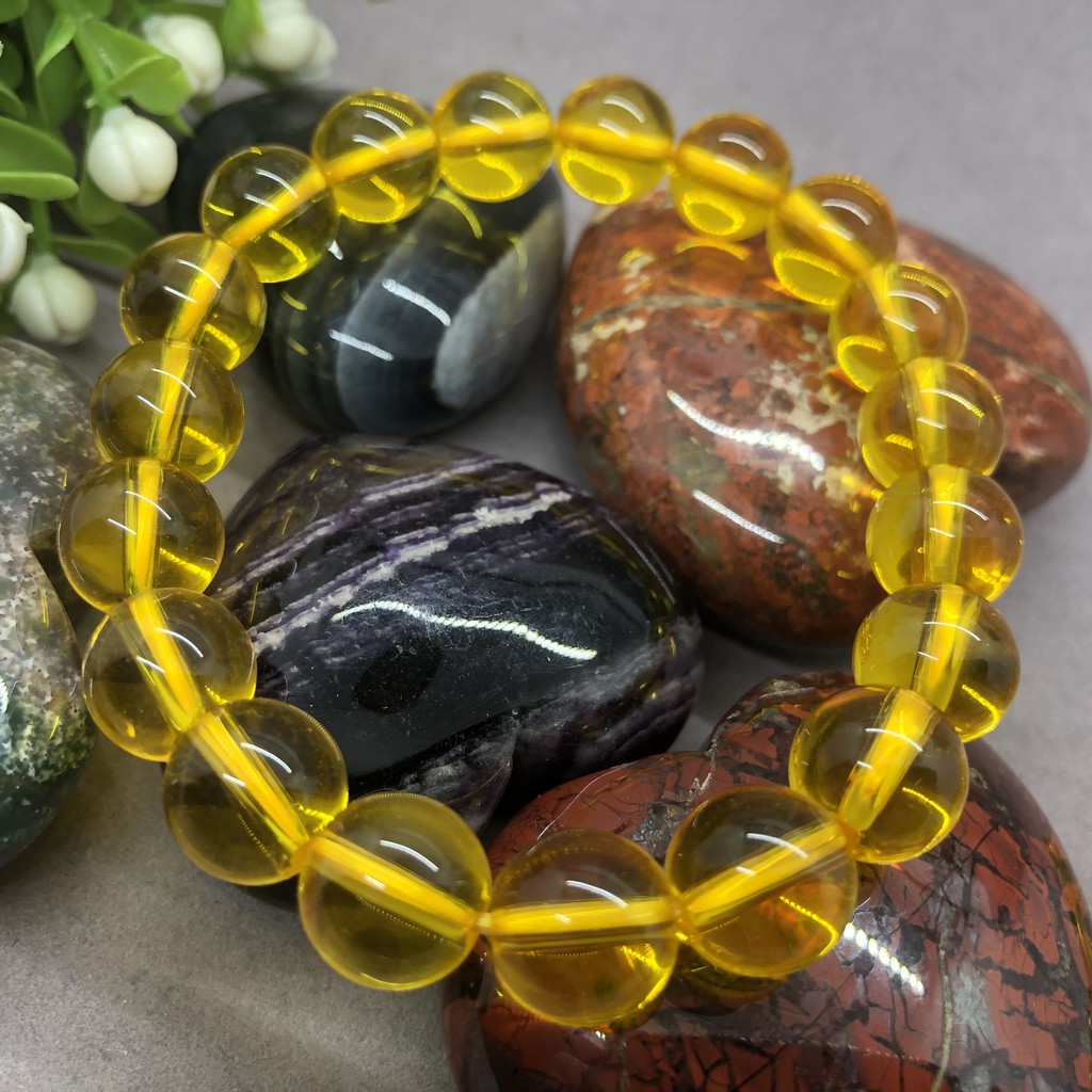 Vòng Tay Chuỗi Hạt Pha Lê Vàng 6 / 8 / 10 / 12mm