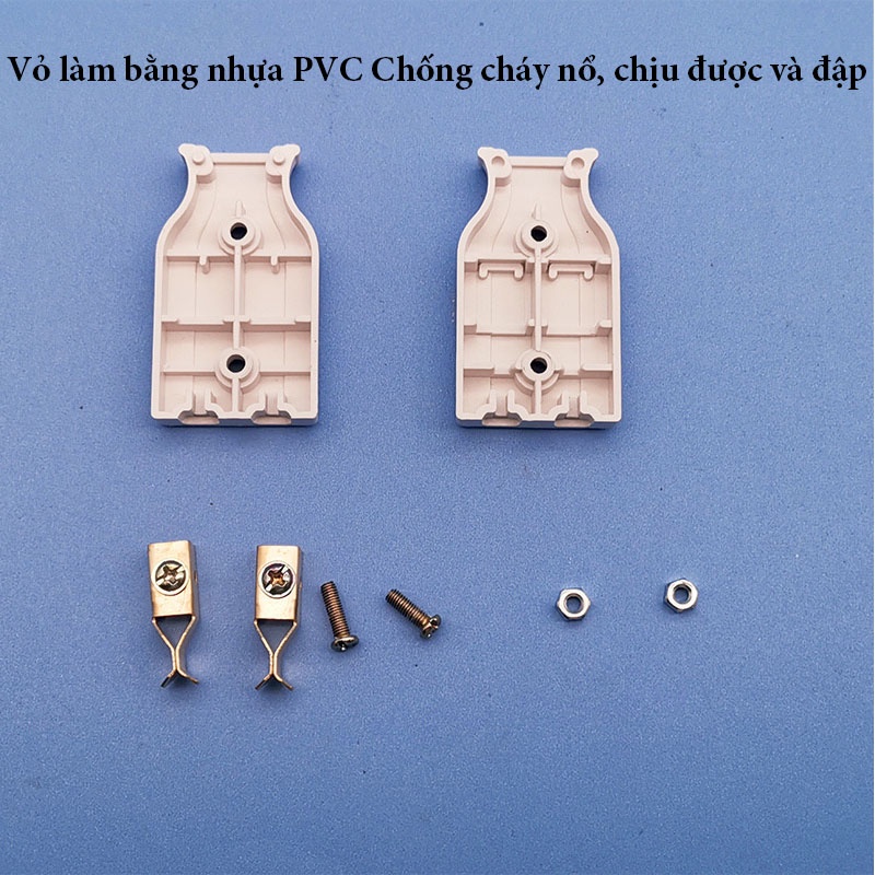 Phích Nối Âm 2 Chấu Dẹt Loại Tốt Công Suất 10A - 250V Tiện Dụng -Phích Cắm Âm Nối Dây, Ổ Cắm Đơn- PCA01- Gia Dụng Tý Tẹo