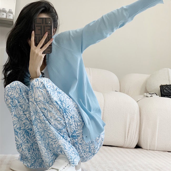 Quần ống rộng IELGY lưng cao mỏng thời trang cá tính cho nữ