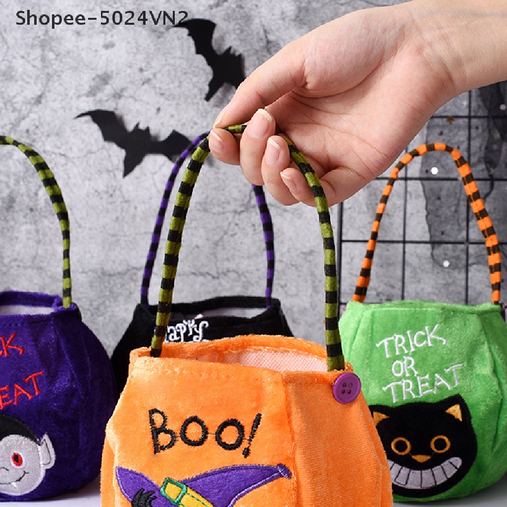 Túi Đựng Kẹo Halloween 2022 Hình Bí Ngô / Phù Thủy / Mèo Đen