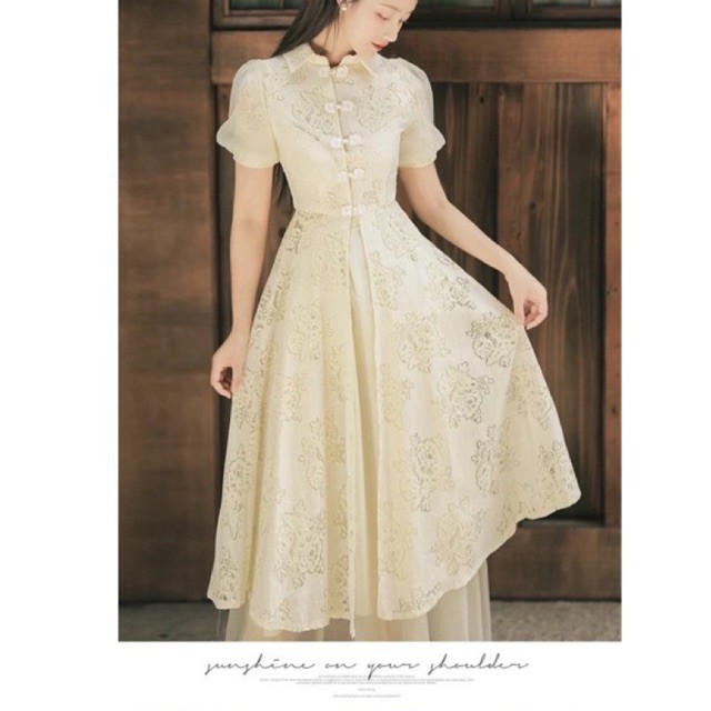 Order | Đầm tiểu thư cổ điển dáng xoè, dài tay | BigBuy360 - bigbuy360.vn