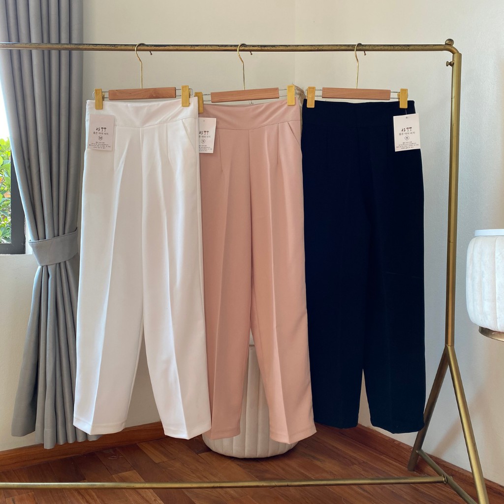 Quần Ống Rộng Liyan Lưng Cao Khóa Sườn QA05, Quần Ống Suông Culottes Cạp Cao Khóa Hông Phong Cách Hàn Quốc
