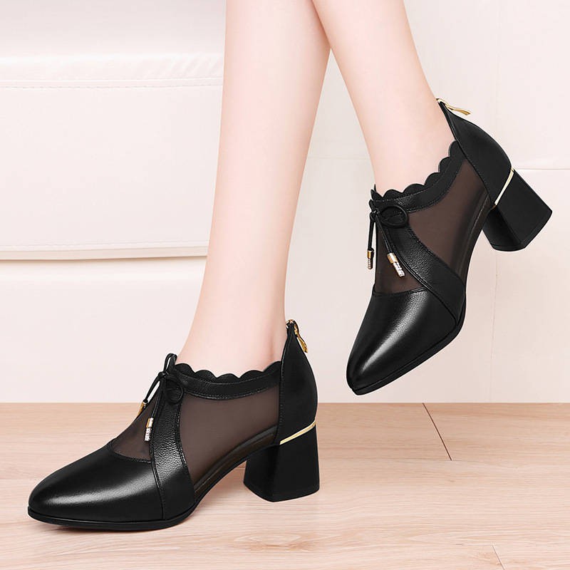 Giày Lười Da Đế Dày Mềm Mại Phối Lưới Thoáng Khí Thời Trang Xuân Hè 2020 Cho Nữ Trung Niên | BigBuy360 - bigbuy360.vn