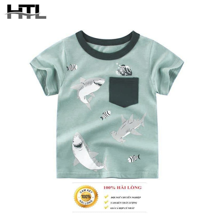 Áo phông cho bé trai mẫu 3 con cá mập