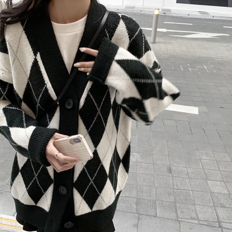 NEW ARRIVALS FREESHIP- ÁO CADIGAN KẺ SỌC PHONG CÁCH HÀN QUỐC