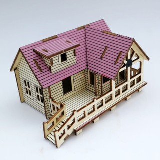 Đồ chơi lắp ráp 3D bằng gỗ mô hình nhà mini