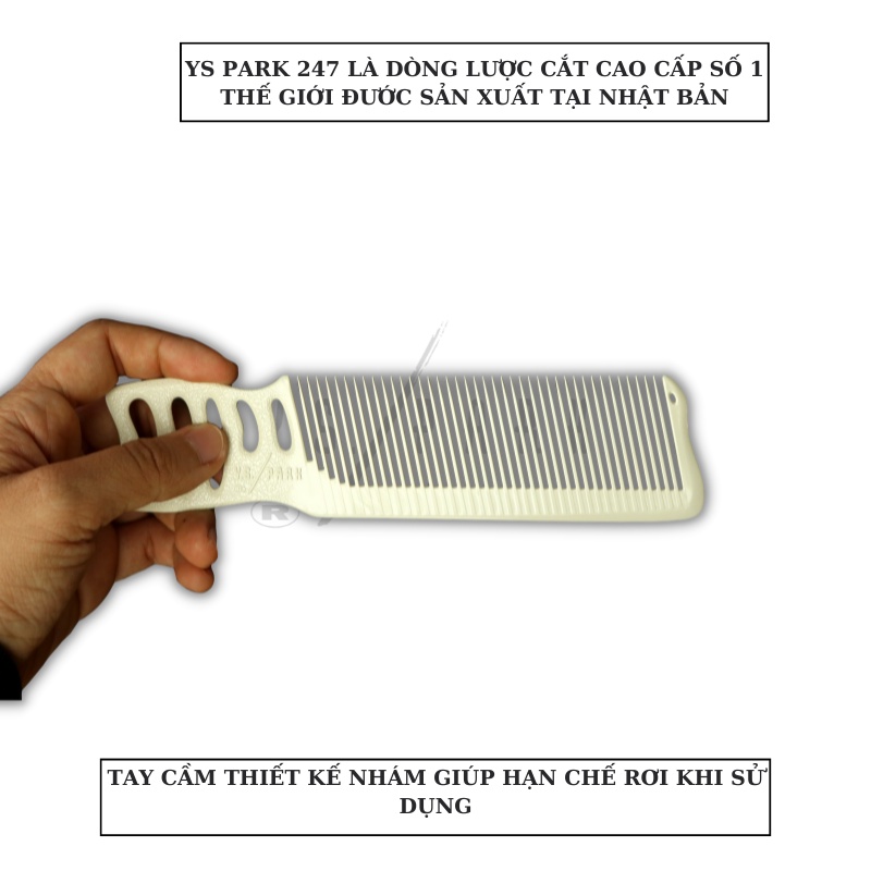 Lược cắt tóc kê tông răng xương cá Nhật Bản YS PARK Barber cứng chịu nhiệt và hóa chất YS-247 hàng chính hãng
