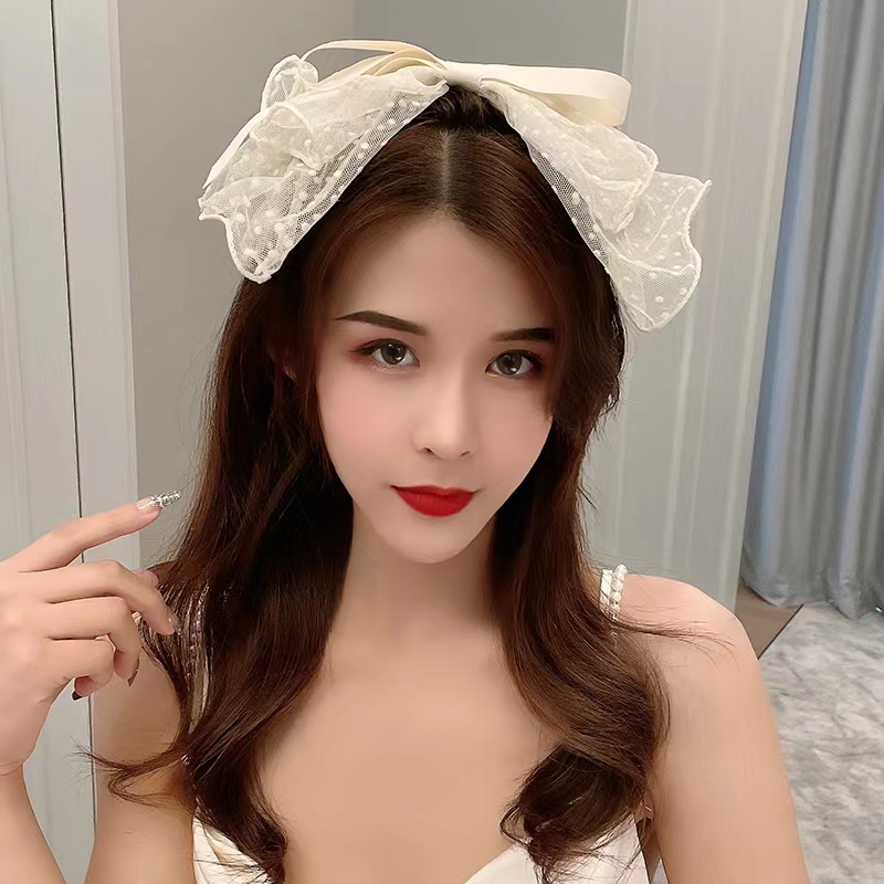 Kẹp Tóc Nơ Ren Siêu Xinh Tinh Tế Cho Nữ