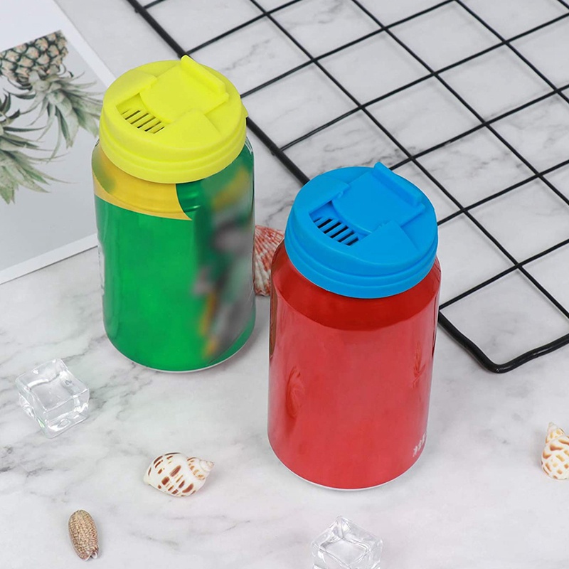 Bộ 4 Nắp Đậy Lon Nước Ngọt / Lon Soda Mềm Mại Chống Tràn Tiện Dụng