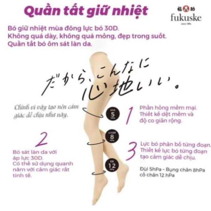 Quần tất nữ Nhật Bản Fukuske Bó form tôn dáng thon chân - Tất dầy 30D giữ nhiệt làm ấm mùa lạnh - Maneki