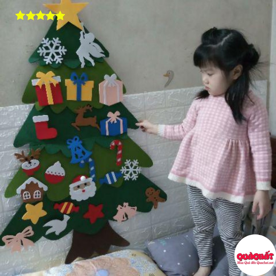 Cây thông noel vải nỉ nhiều tầng Tặng kèm Đèn nhày và mặt nạ siêu nhân anh hùng