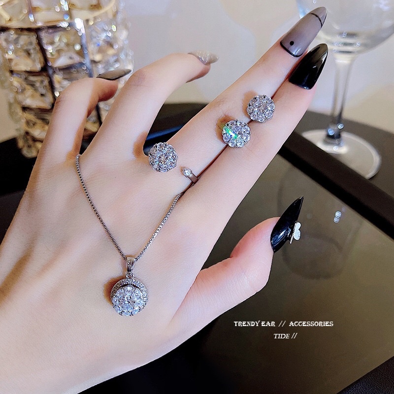 Set bộ trang sức 3 món Anais hoa nụ đính đá sang trọng BT157 Tiemdocuatui