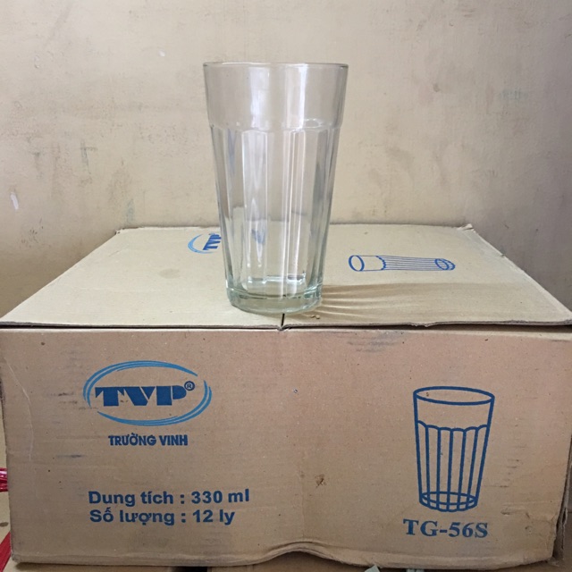 Set 12 Ly Cối Sọc Thủy Tinh - 56STVP