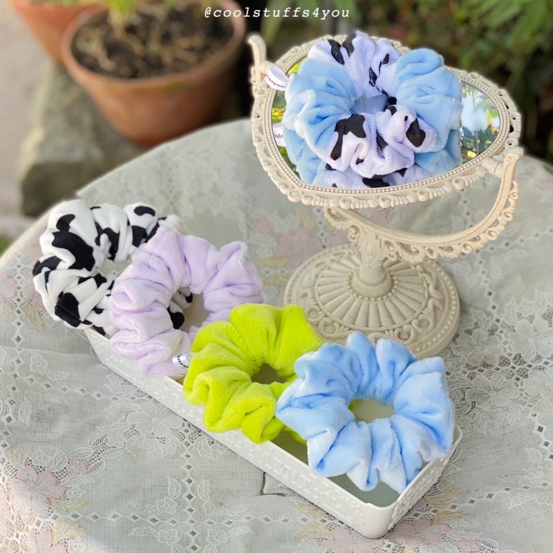 Đồ buộc tóc scrunchies nhung lông mềm nhiều màu xinh xắn✨