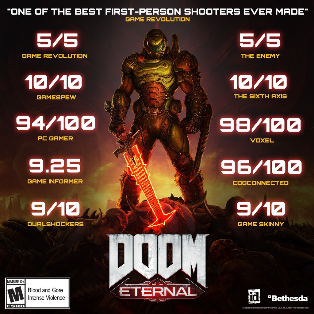 Đĩa game PS4 : Doom Eternal Hệ US