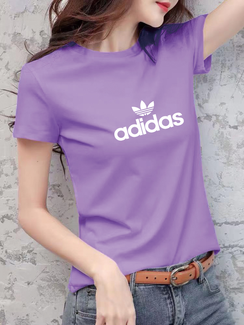 Bộ Đồ Thể Thao Tay Ngắn Dáng Rộng In Logo Adidas Thời Trang Mùa Hè Cho Nữ