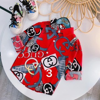 Áo sơ mi lụa dài tay bé trai size lớn