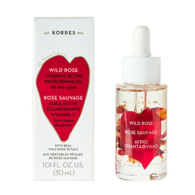 [Giá tốt] Dầu dưỡng hoa hồng dại Korres Wild Rose Vitamin C Active Brightening Oil | BigBuy360 - bigbuy360.vn