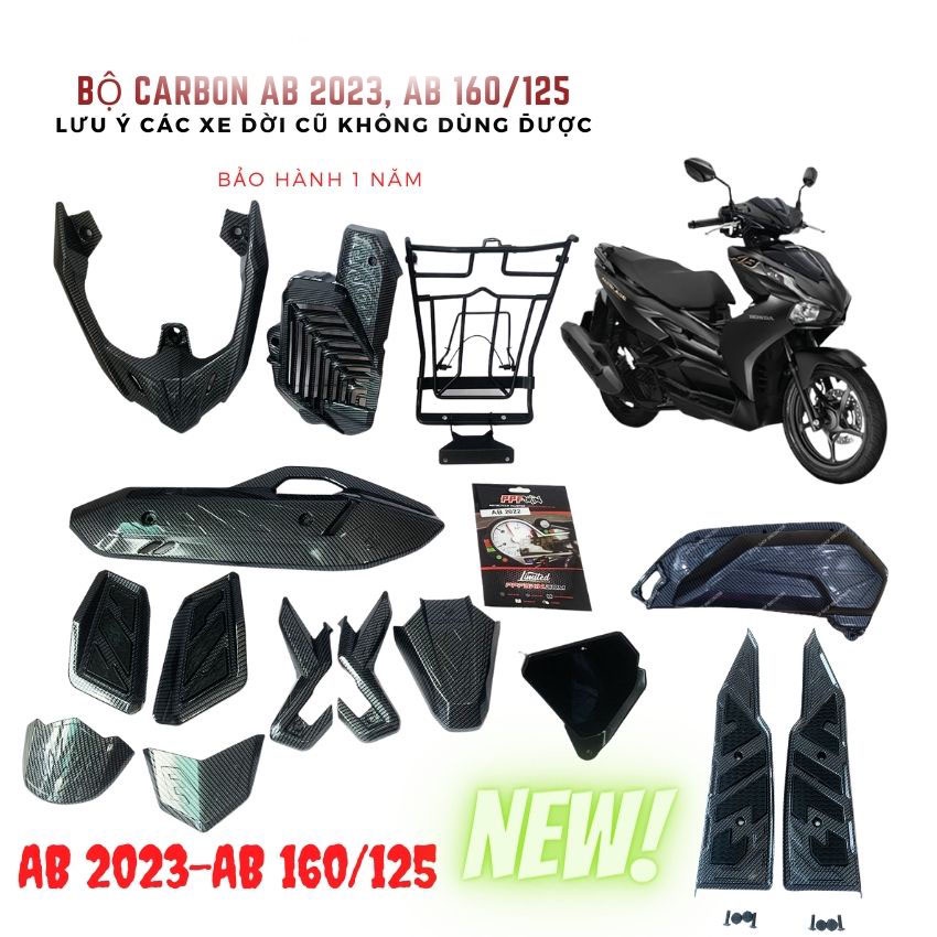 Bộ Phụ Kiện Ốp Xe AirBlade (AB) Đời 2022 - 2023 Loại 125 / 160 Carbon